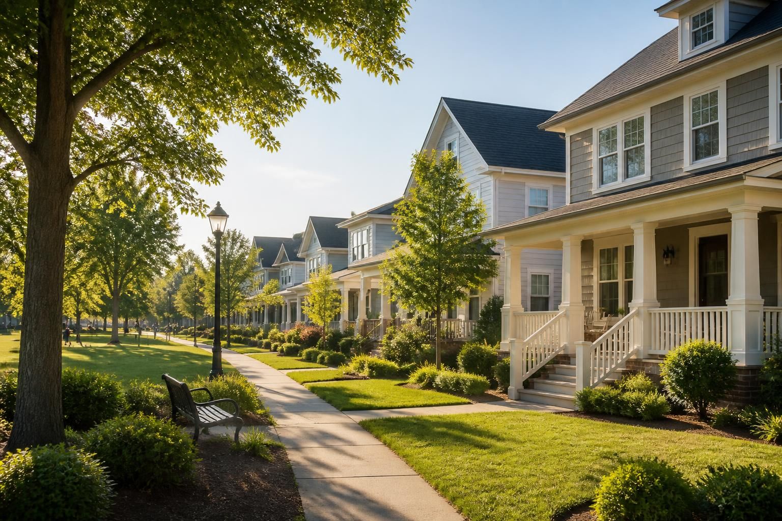 Baxter Village neighborhood with attractive homes and walkable streets.